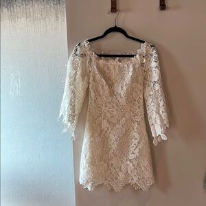 Free People Cream Sheath Mini Dress with Bell Sleeves